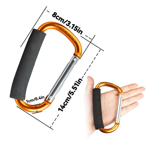 Aluminum Speaker Carabiner Hook for Outdoor Portable Speakers - Orange