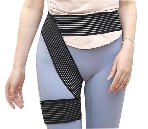 Hip Support Belt - 110 Inch x 3 Inch Adjustable Nylon Groin Wrap - Black