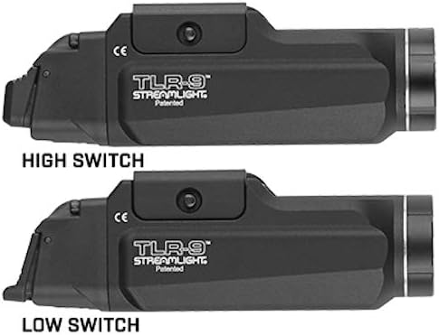Streamlight TLR-9 Flex Tactical Light - Low-Profile Rail-Mounted Design | Includes CR123A Batteries, Black