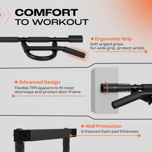 Heavy Duty Wall Mounted Pull Up Bar - Over Door Multi Grip Bar XSP