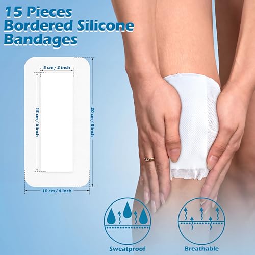 15 Pcs Adhesive Bordered Gauze Pads - Aseptic Island Dressings