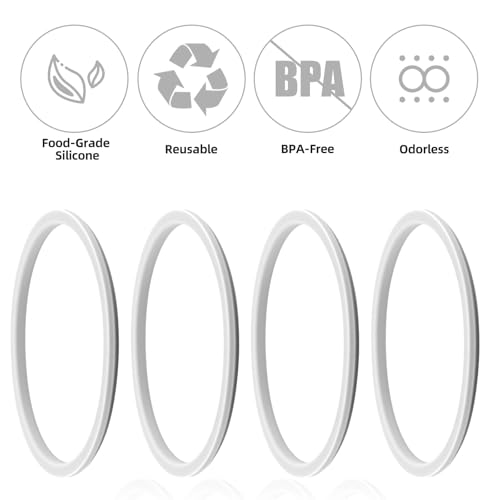 4-Piece Silicone Gasket Replacement for Owala 40oz Tumbler - Gray