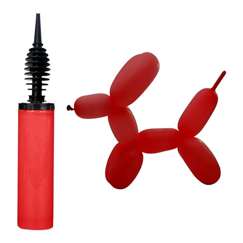 Dual-Action Manual Balloon Pump - Professional Hand Inflator - Red