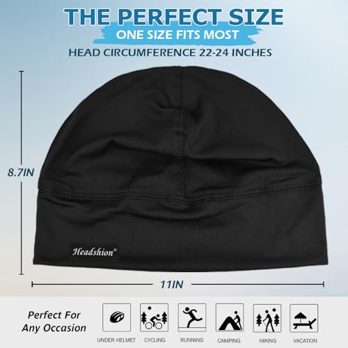 Cooling Skull Cap for Men & Women - One Size, 2 Black