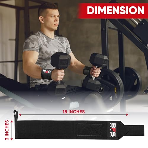 18" Premium Wrist Wraps for Weightlifting - Full Black