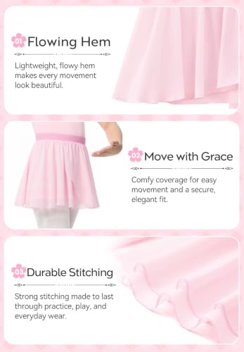Ballet Skirt for Girls - Chiffon Wrap Dance Skirt, Black, 4-6 Years