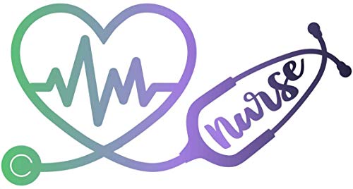 Nurse Stethoscope Heartbeat Vinyl Sticker Decal - 5.5 inches