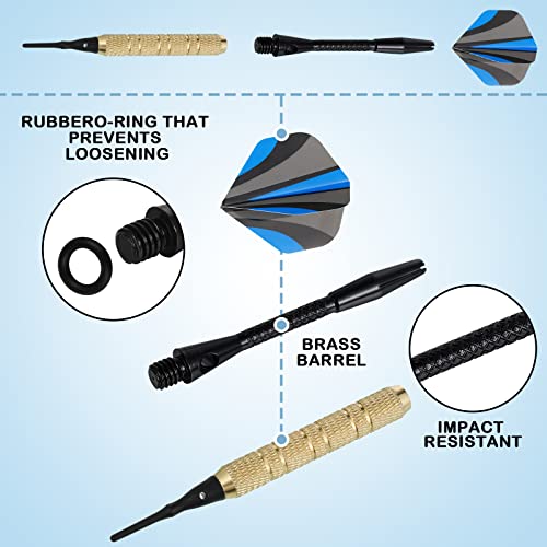 Charniol 24 Pcs Dart Shaft Replacement Parts - Black & Silver