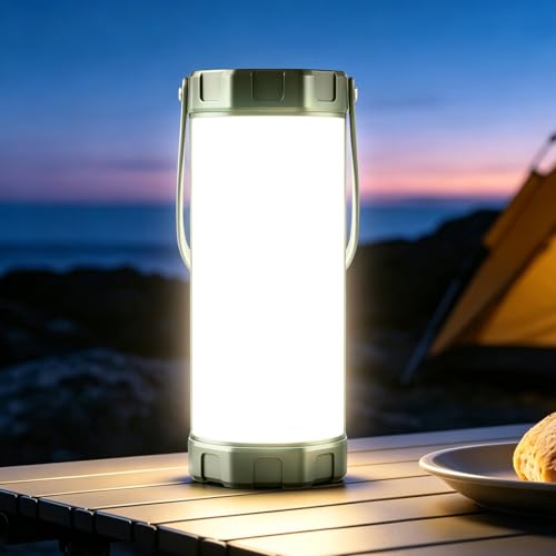 Glocusent 106 LED Camping Lantern - Rechargeable 5000mAh, Waterproof, Emergency Light, Green