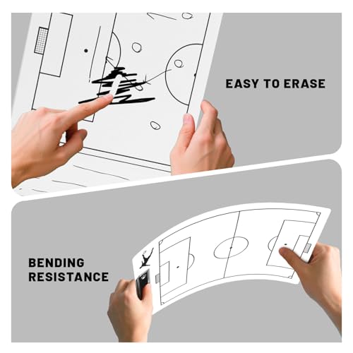 Soccer Coaches Clipboard - Double-Sided Dry Erase Whiteboard