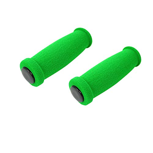 Foam Handle Grips for Scooters - 2 Pack with End Caps (Green)