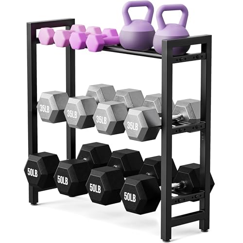 3 Tier Dumbbell Rack - Adjustable Weight Storage for Home Gym