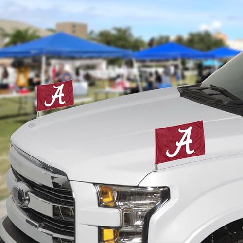 Alabama Crimson Tide Car Flags - 2 Pack Mini Auto Flags, 4" x 6"