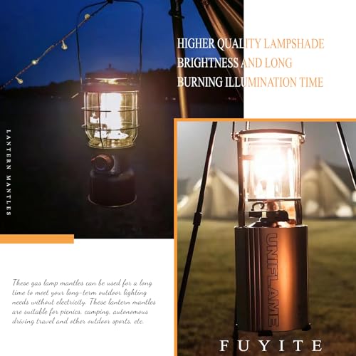 FUYITE 22 Pcs Propane Lantern Mantles U Shape Gas Lamp Covers Outdoor Camping