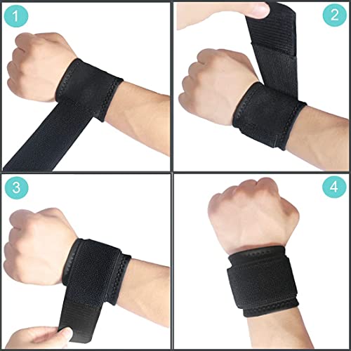 Wrist Brace for Carpal Tunnel Relief - Adjustable Support Straps, 2 Pack