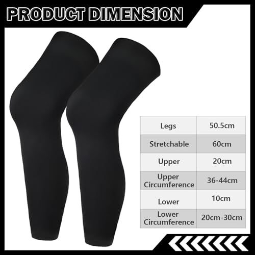 Compression Leg Sleeves for Sports - Black, M Size