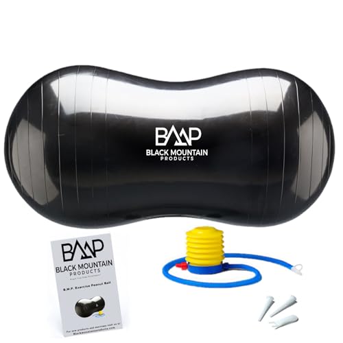 Black Mountain 14in Peanut Stability Ball with Pump – 2000 lb Capacity, Black