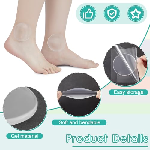 Sotiff 4 Pcs Ankle Gel Pads for Skates and Hockey - Rectangular & Round