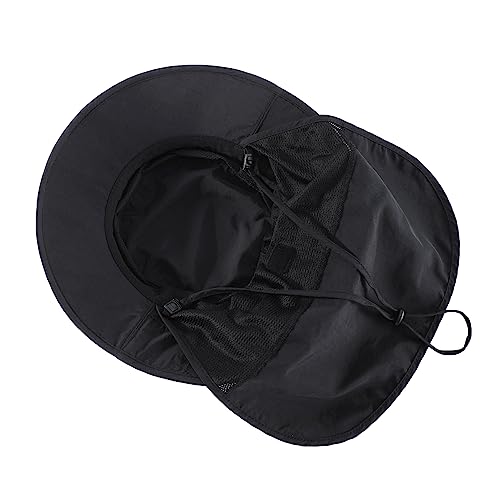 UPF50+ Kids Sun Hat with Neck Flap - Black, 3-7 Years