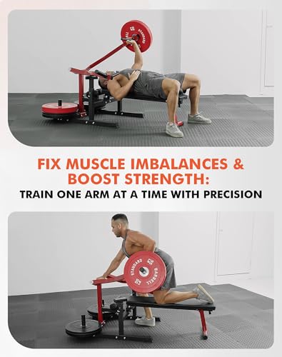 Chest Press Machine with Adjustable Bench - Red