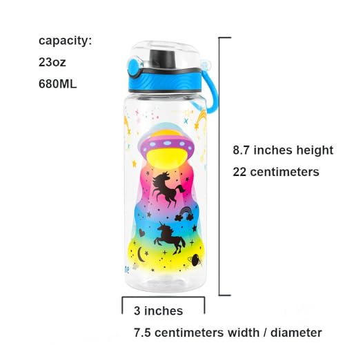 23oz Cute UFO Water Bottle for Kids - Durable & Leakproof