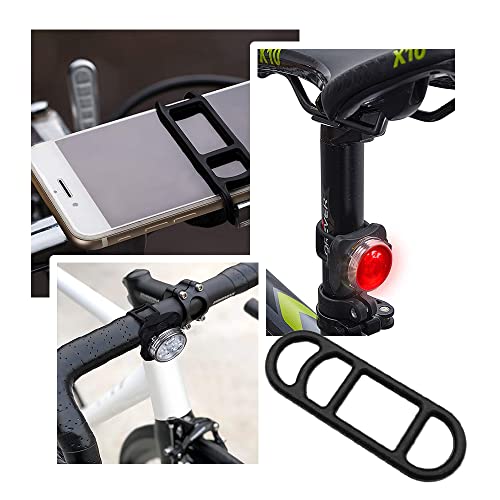 5 Pack Silicone Bike Light Mount Straps - Black