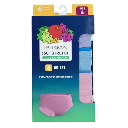 360 Stretch Modal Girls' Briefs - 6 Pack Assorted Colors
