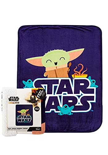 Silk Touch Sherpa Throw Blanket - The Mandalorian Snack is The Way, 40" x 50"