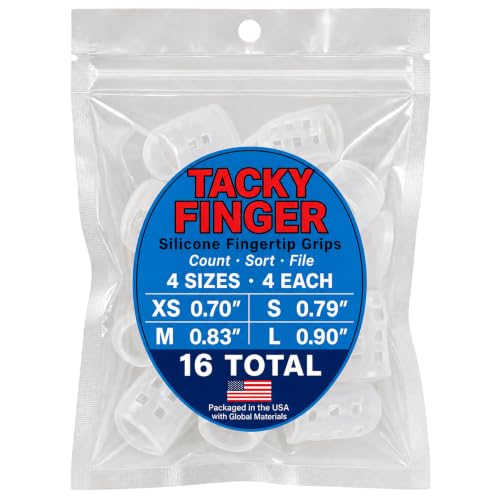Silicone Fingertip Grips - 16 Count, 4 Sizes for Secure Handling