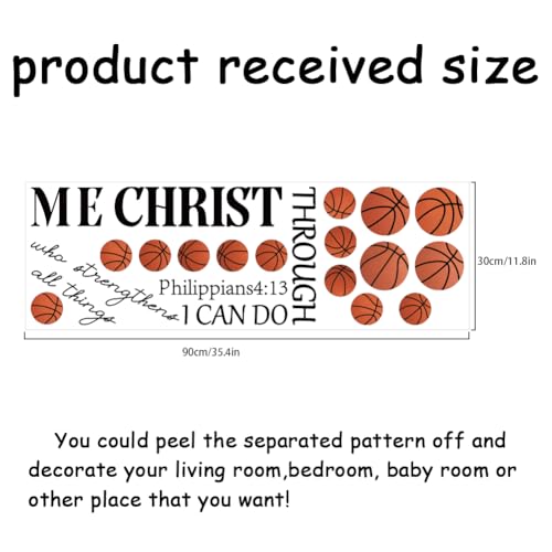 SUPERDANT Basketball Wall Stickers Motivational Wall Decals Inspirational Text Wallpaper Sticker Vinyl Art Sticker for Bedroom Living Room Basketball Lovers Decor