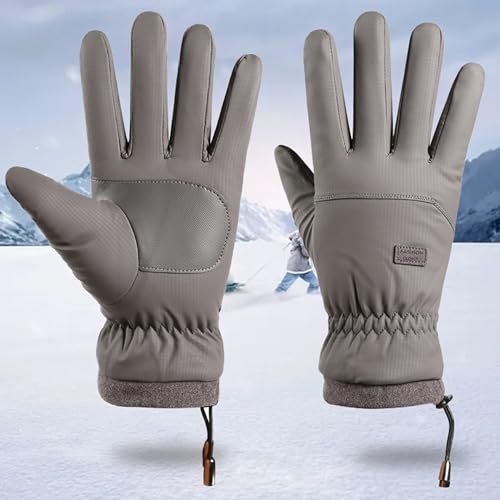 Winter Touchscreen Gloves for Men - Thermal, Water-Repellent, Medium/Dark Grey