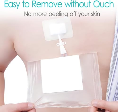 GoToHere 12x15.7 in Waterproof Wound Shower Cover - Non-Stick Bandage Protector (Pack of 7, with Pad)