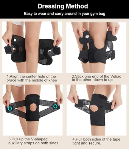 Adjustable Compression Knee Brace for Pain Relief - X-Large Black