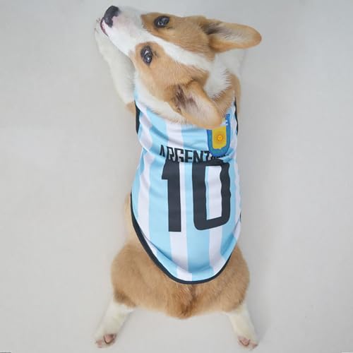 Soccer Jersey for Small Dogs - Blue, Size S (3-5 lbs)
