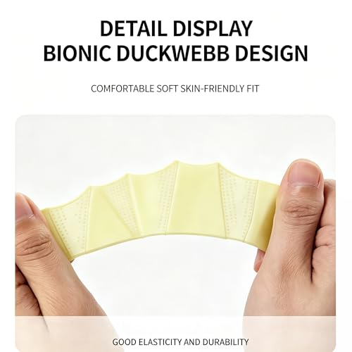 Silicone Swimming Gloves - Webbed Swim Gloves for Resistance Training - Yellow