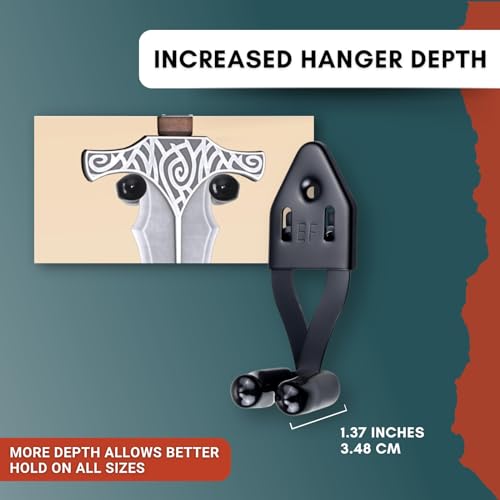 Vertical Sword Mount - Adjustable Wall Hanger for Daggers & Knives - Black
