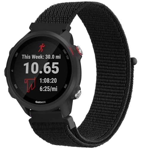 20mm Nylon Replacement Band for Garmin Forerunner 165/245 - Black