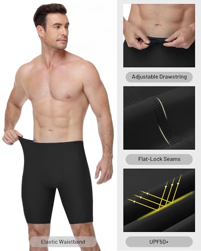 Men's Swim Jammers Compression Training Shorts - Medium / Black