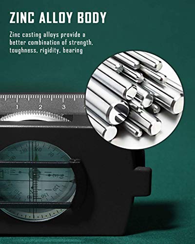 Multifunctional Tactical Survival Military Compass - Black