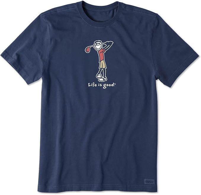 Life is Good Men's Crusher Tee Shirt, Short Sleeve Cotton Graphic