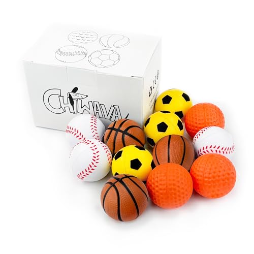 Soft Rubber Foam Cat Toy Balls - 12 Pack for Indoor Play