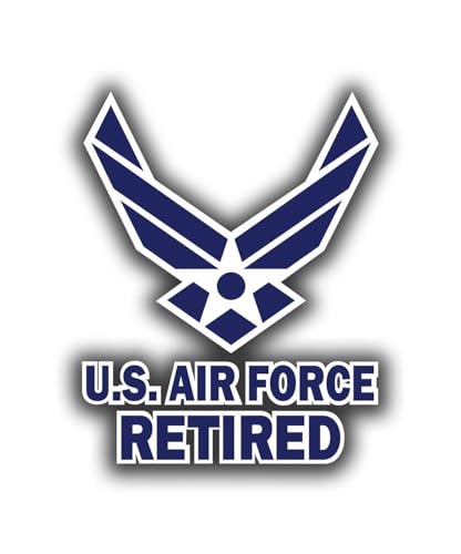 US Air Force Retired Vinyl Decal - 4x5 Inch Military Bumper Sticker