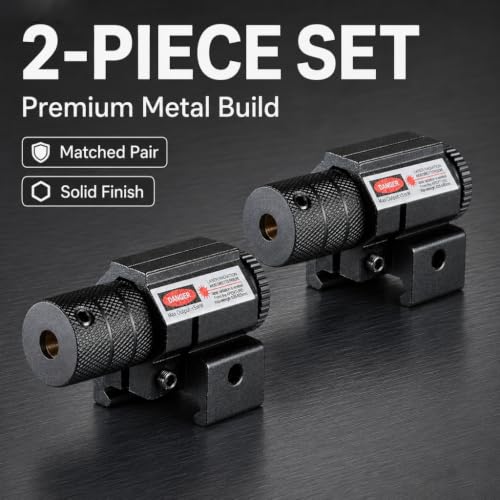 Adjustable Red Dot Beam Laser Sight - 2 Pack for Rifles & Pistols - Black