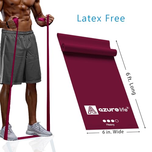 Professional Exercise Resistance Band - 6 Ft Flat Band - Heavy - Purple