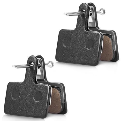 Semi-Metallic Bicycle Disc Brake Pads - 2 Pairs, Quiet MTB Brakes