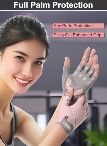 Weight Lifting Gloves for Men & Women - Pink, Large, Anti-Slip