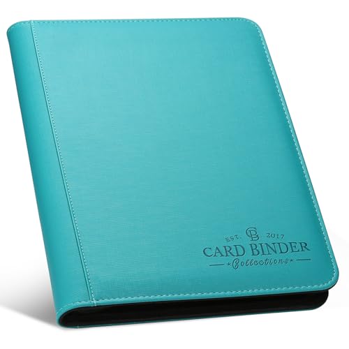 Foalgo Blue 9-Pocket Card Binder - Holds 540 Trading Cards, Zip Closure, Collector Album