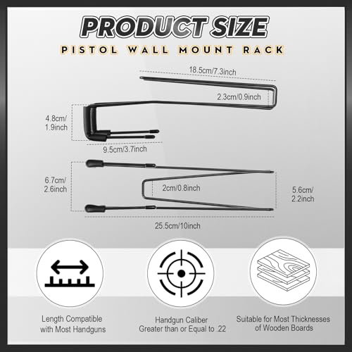 Gun Safe Pistol Rack Set 5 Double Layer Organizers for 10 Guns - Black
