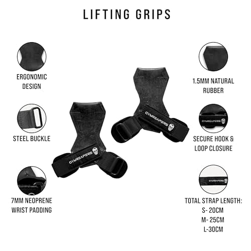 Weight Lifting Grips with Neoprene Wrist Support - Black, Medium