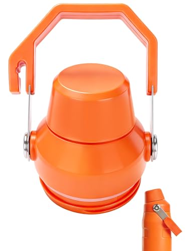 Tatamy Orange Lid Replacement for Stanley IceFlow Fast Flow Water Bottle – Leakproof BPA-Free Cap with Handle, 16oz-50oz